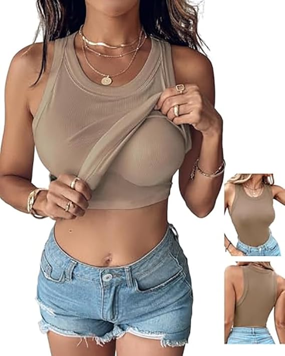 Orba Built in Bra Ribbed Tanktop