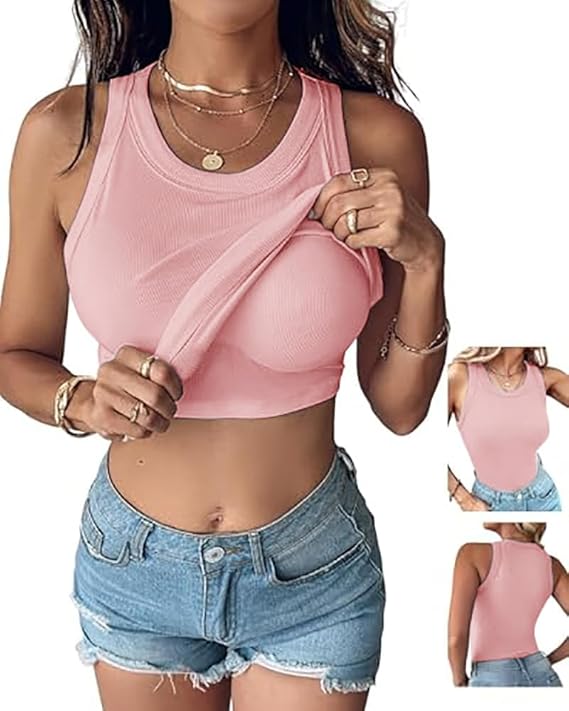 Orba Built in Bra Ribbed Tanktop