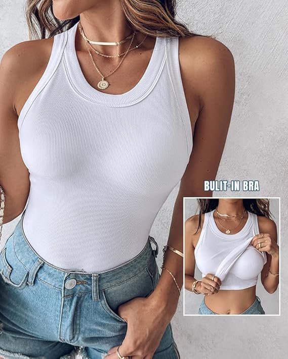 Orba Built in Bra Ribbed Tanktop
