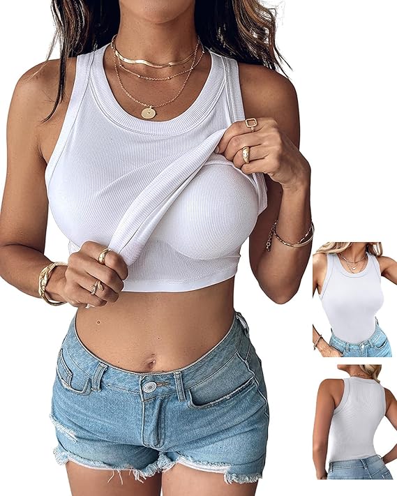 Orba Built in Bra Ribbed Tanktop